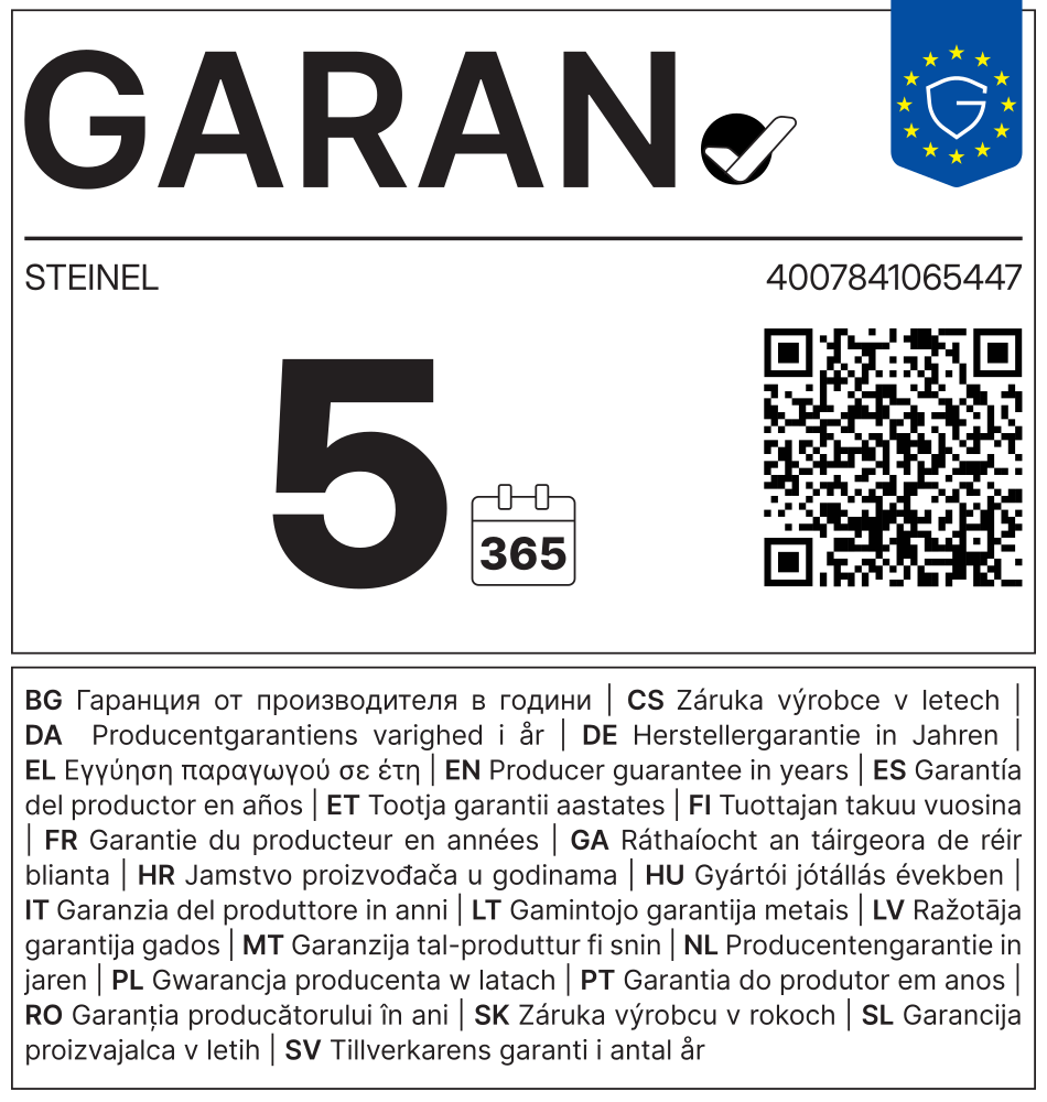 GARAN Garantielabel für XLED home 2 SC schwarz